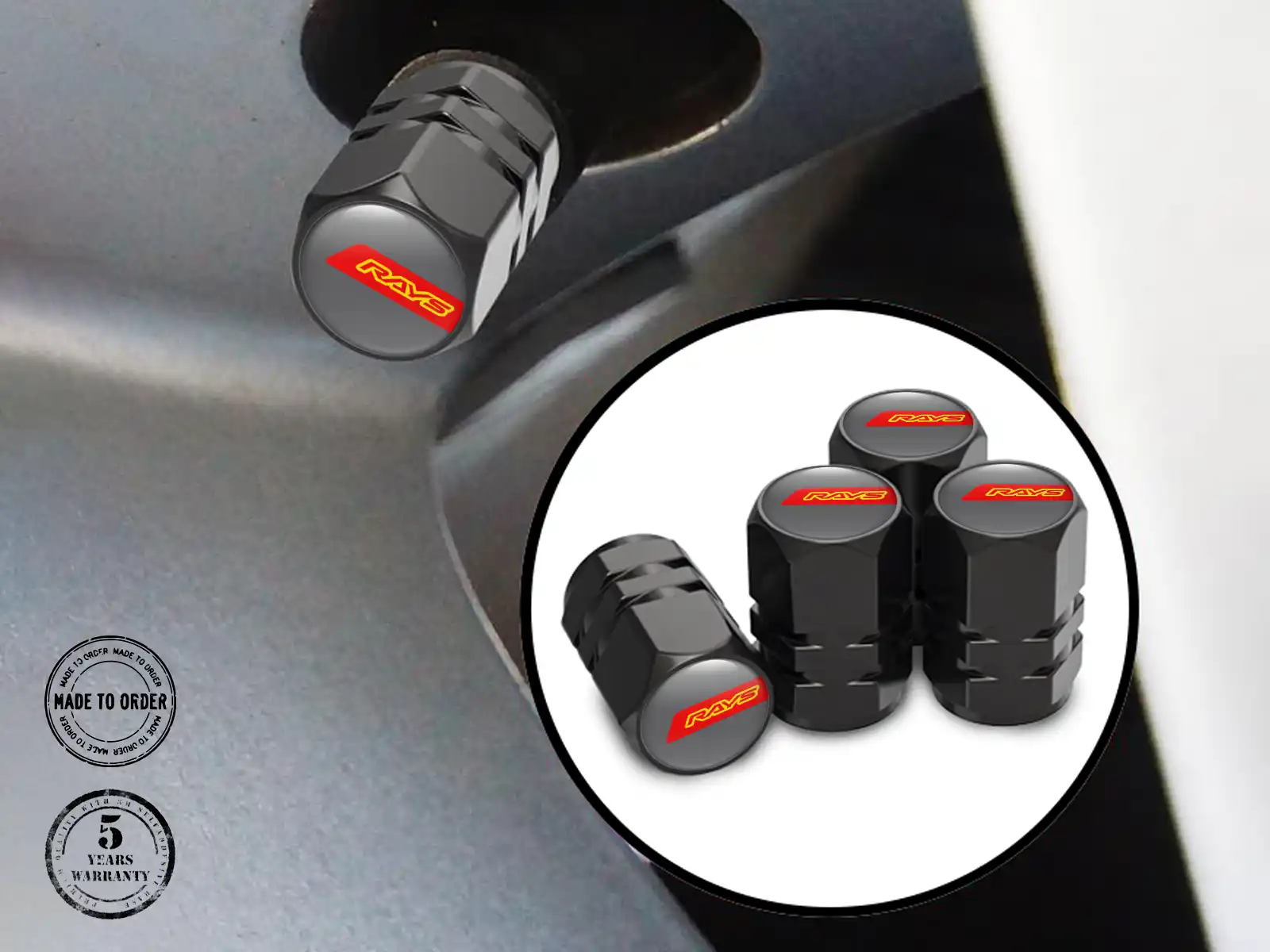 Rays Capsules De Tige De Valve Moto Look Robuste